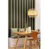 Caselio|Papier peint rayures larges bicolores vert et noir|Rayures