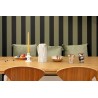 Caselio|Wide bicolor green and black striped wallpaper|Stripes
