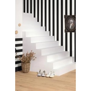 Caselio|Wide bicolor white and silver-gray striped wallpaper|Stripes 2