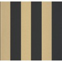 Caselio|Papier peint rayures larges bicolores noir et or|Rayures