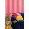 Caselio|Pink and coral red striped wallpaper|Stripes