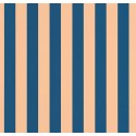 Caselio|Papel pintado rayas azul y salmón para baño|Rayas