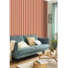 Caselio|Vertical red and salmon striped wallpaper|Stripes