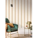 Caselio|Papier peint rayures larges blanches et beige|Rayures