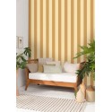 Caselio|Wide mustard yellow striped wallpaper|Stripes