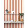 Caselio|Papier peint rayures couleur corail|Rayures