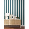 Caselio|Papier peint style scandinave bleu pétrole|Rayures