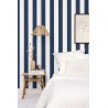 Caselio|Papel pintado rayas azul marino para dormitorio|Rayas
