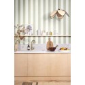 Caselio|Moss green striped wallpaper for kitchens|Stripes