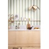 Caselio|Papier peint rayures vert mousse cuisine|Rayures