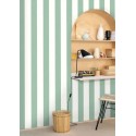 Caselio|Papier peint rayures vert menthe|Rayures