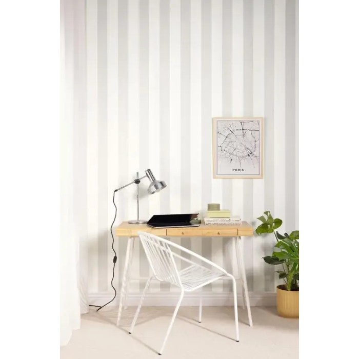 Caselio|Papier peint rayures gris clair style nordique|Rayures