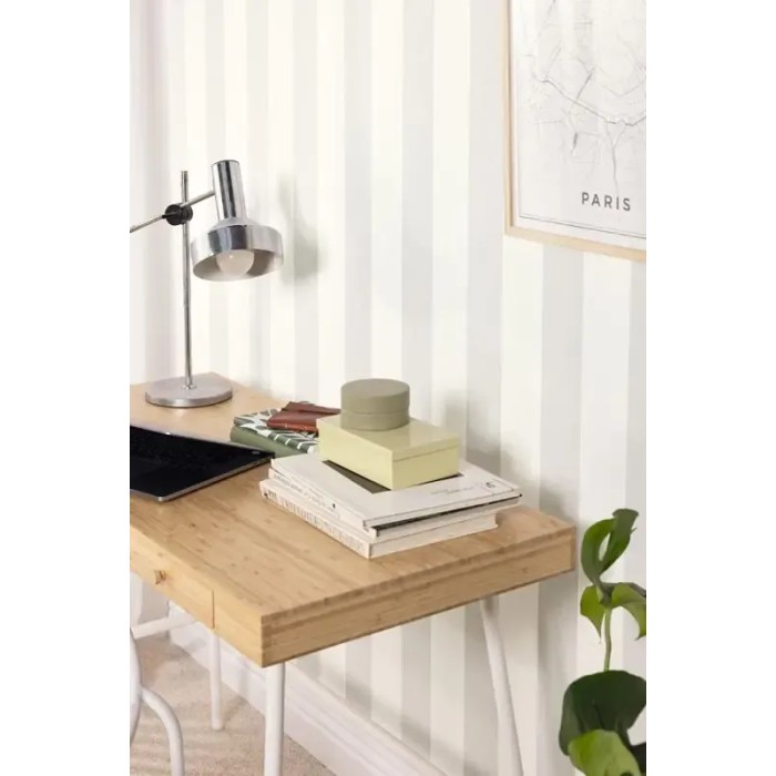 Caselio|Light gray Nordic-style striped wallpaper|Stripes