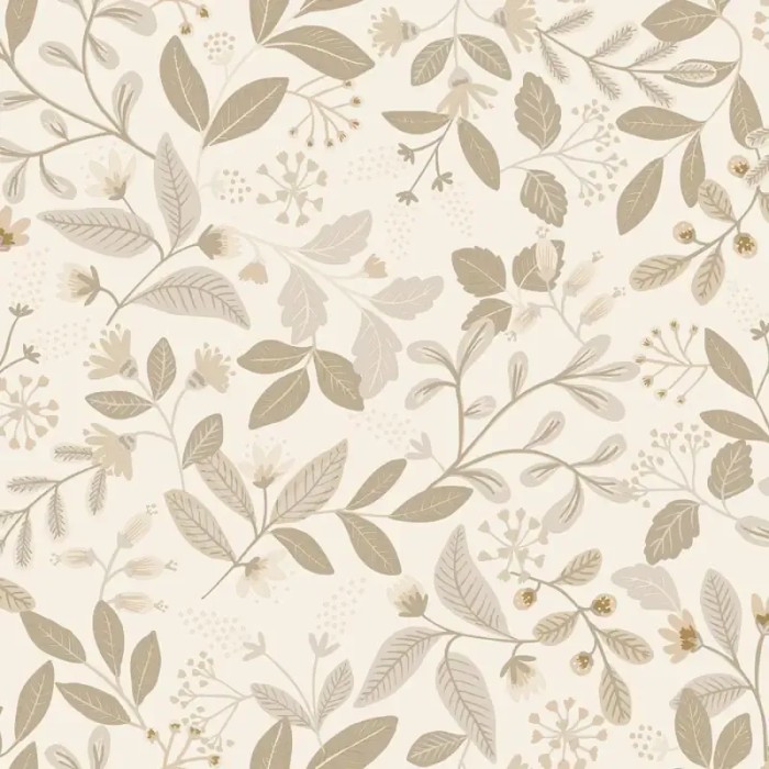 Caselio|Papel pintado floral beige para salón|Papel Pintado