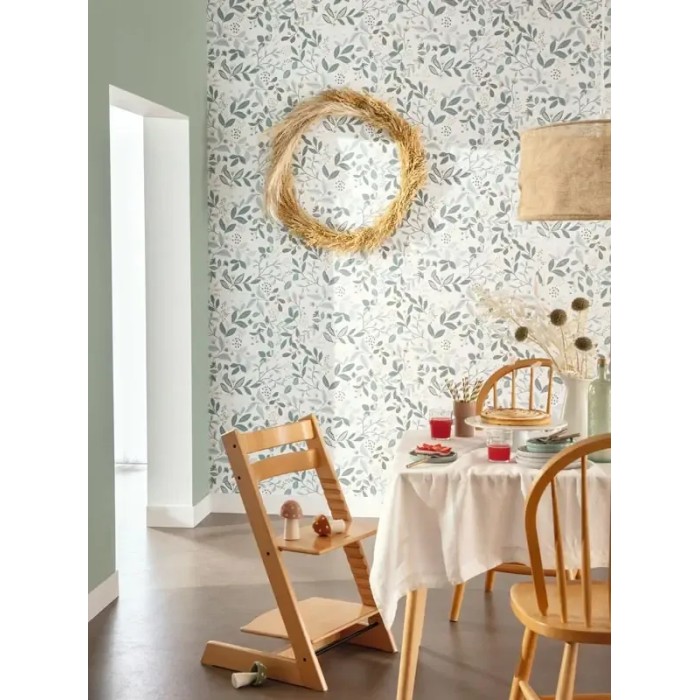 Papel pintado floral tonos pastel azul - Caselio Essentiel 103086006