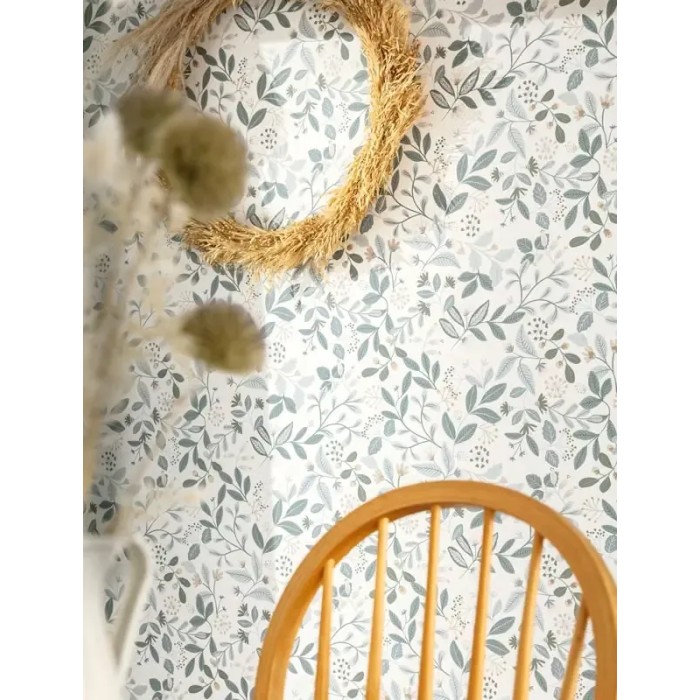 Caselio|Papier peint floral tons pastel bleu|Moderne
