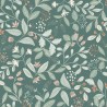 Caselio|Papier peint fleurs vert style rétro|Papier Peint