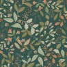 Caselio|Papier peint floral rétro vert émeraude|Papier Peint