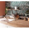 Caselio|Retro floral wallpaper in emerald green|Wallpaper