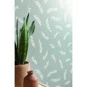 Caselio|Papier peint minimaliste vert avec épis de blé|Minimaliste