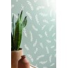 Caselio|Papier peint minimaliste vert avec épis de blé|Minimaliste