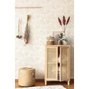 Caselio|Skandinavische Tapete in Beige mit Blumenmotiven|Tapeten