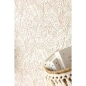Caselio|Skandinavische Tapete in Beige mit Blumenmotiven|Tapeten