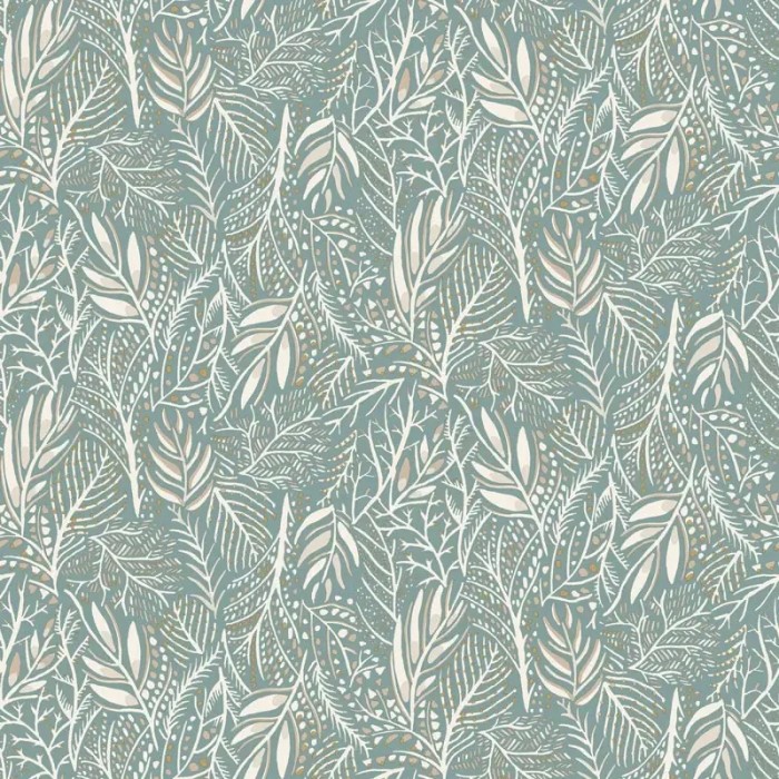 Caselio|Papel pintado floral turquesa estilo escandinavo|Moderno