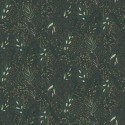 Caselio|Papier peint floral noir et vert touche nordique|Moderne