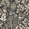 Caselio|Boho-Blumentapete in Schwarz und Beige|Tapeten