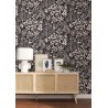 Caselio|Boho floral wallpaper in black and beige|Wallpaper