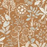 Caselio|Wohnzimmertapete mit Boho-Blumen in Terrakotta-Braun|Tapeten