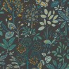 Caselio|Papier peint bohème fleurs fond noir|Papier Peint