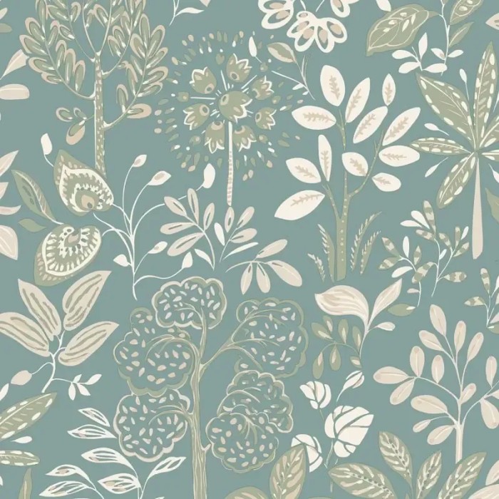 Papel pintado para salón flores grandes verde - Caselio Essentiel 103116060