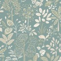 Caselio|Living room wallpaper with large green flowers|Wallpaper