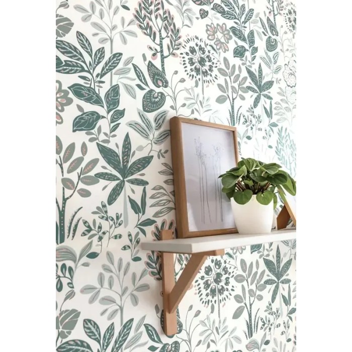 Caselio|Papier peint grandes fleurs idéal pour salle de bain|Papier Peint