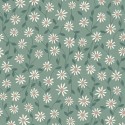Caselio|Floral wallpaper turquoise daisy vines|Wallpaper