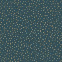 Caselio|Minimalistische Tapete in Blau mit goldenen Punkten|Minimalistisch