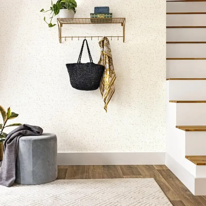 Papel pintado liso efecto textil blanco y dorado - Caselio Golden Age 103770204