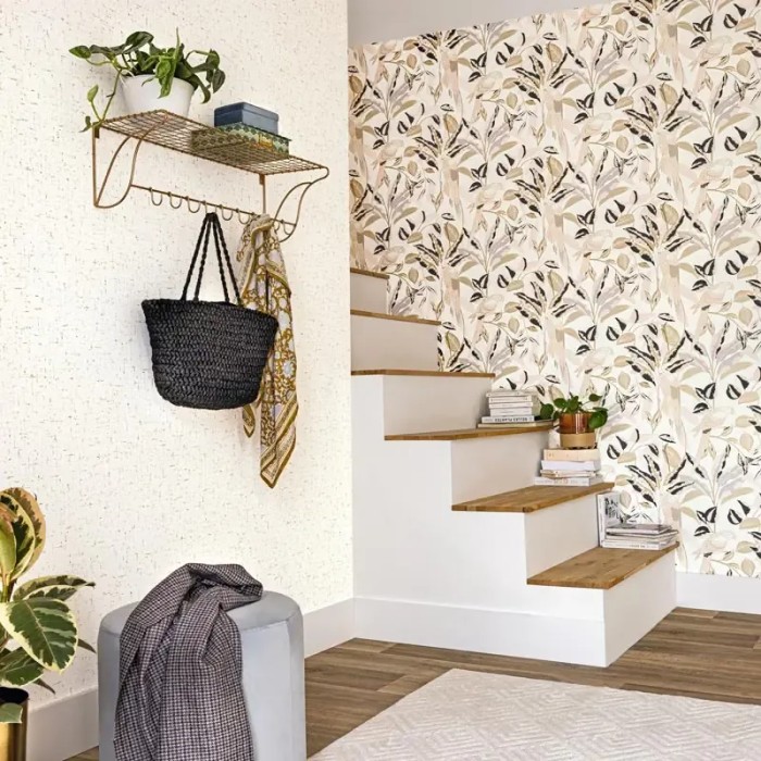 Papel pintado liso efecto textil blanco y dorado - Caselio Golden Age 103770204