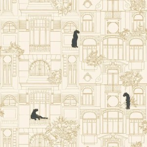 Caselio|Art Deco green and gold geometric wallpaper|Art Deco