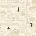 Caselio|Art Deco architecture wallpaper in white and gold|Figurative