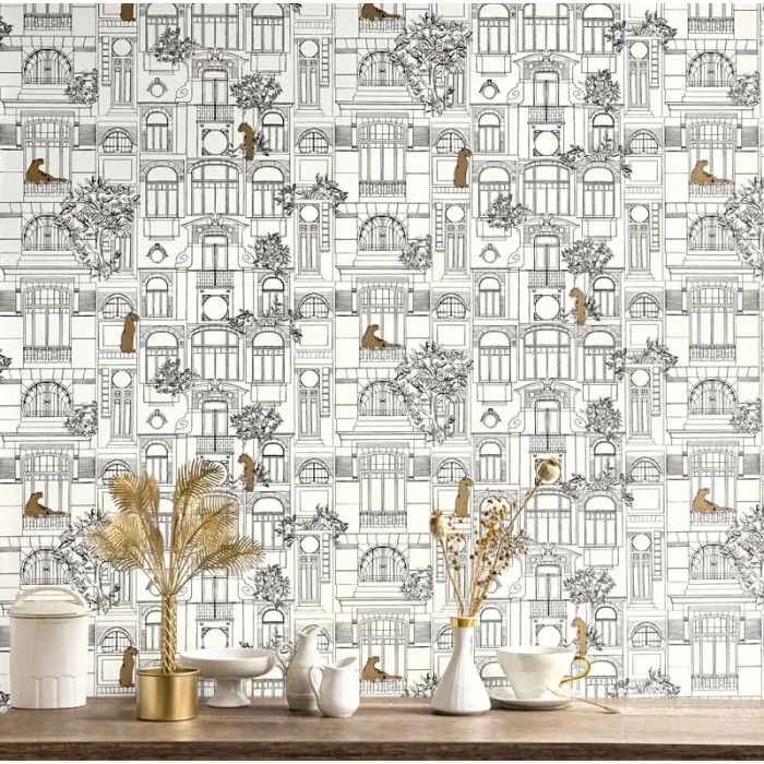 Caselio|Wallpaper with Art Deco facades and architecture|Figurative