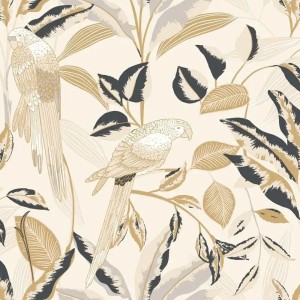 Caselio|Art-Déco-Tapete mit Muscheln in Schwarz und Kupfer|Art Deco