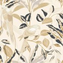 Caselio|Papier peint tropical oiseaux et plantes exotiques|Art Déco