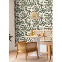 Caselio|Papier peint plantes exotiques et perroquets style tropical|Art Déco