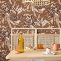Caselio|Tropische Tapete mit Papageien und exotischen Pflanzen, ideal für Restaurants|Tapeten