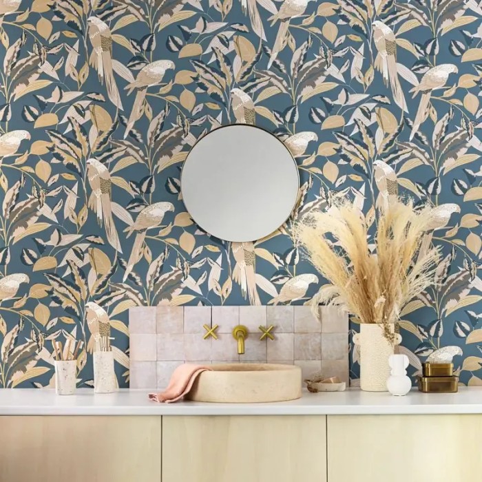 Caselio|Tropical wallpaper with macaws and exotic plants|Wallpaper