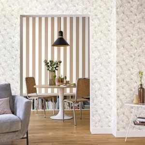 Caselio|Florale Tapete für Schlafzimmer mit goldenem Akzent|Tapeten 2