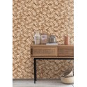 Caselio|Florale Tapete für eleganten Eingangsbereich in Braun und Gold|Art Deco